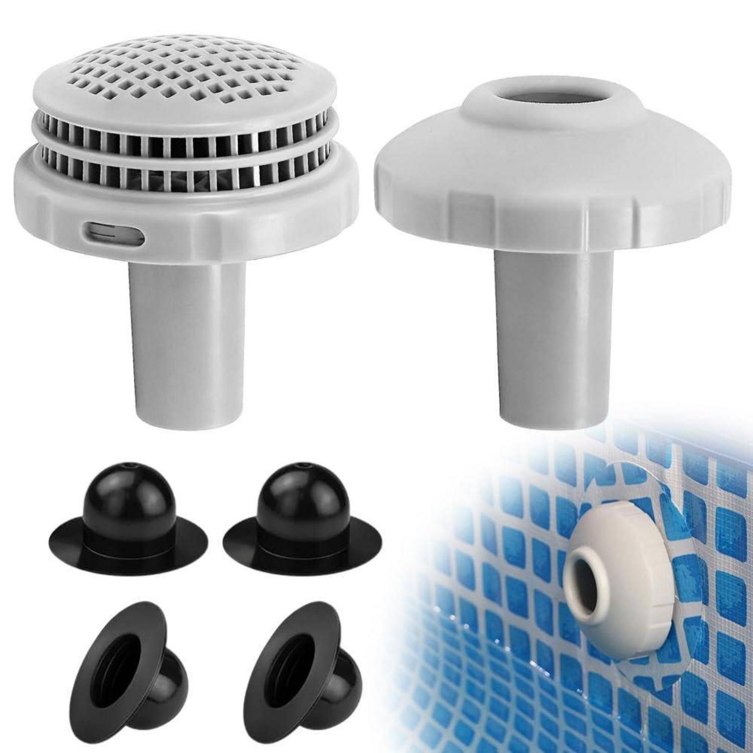 Pool Filter Anschluss Set 32mm mit Innengewinde und Einlaufdüse