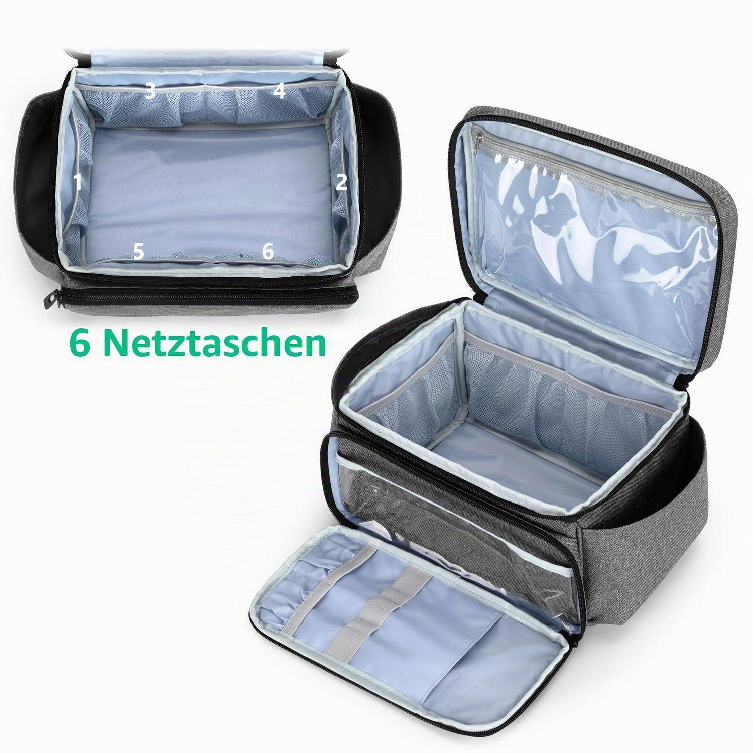 CURMIO Erste Hilfe Tasche Grau 29x19,5x17,5cm Wasserabweisend