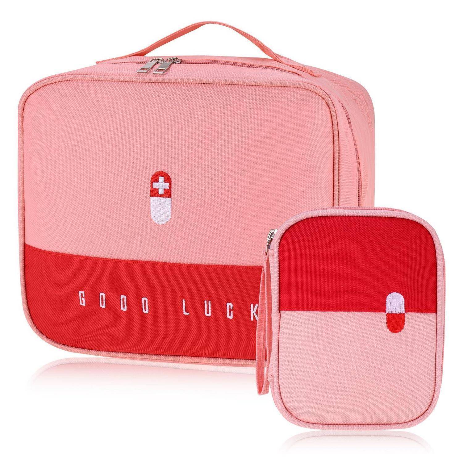 Fentar Medikamententasche Reiseapotheke 2er Set Rosa/Schwarz Wasserfest