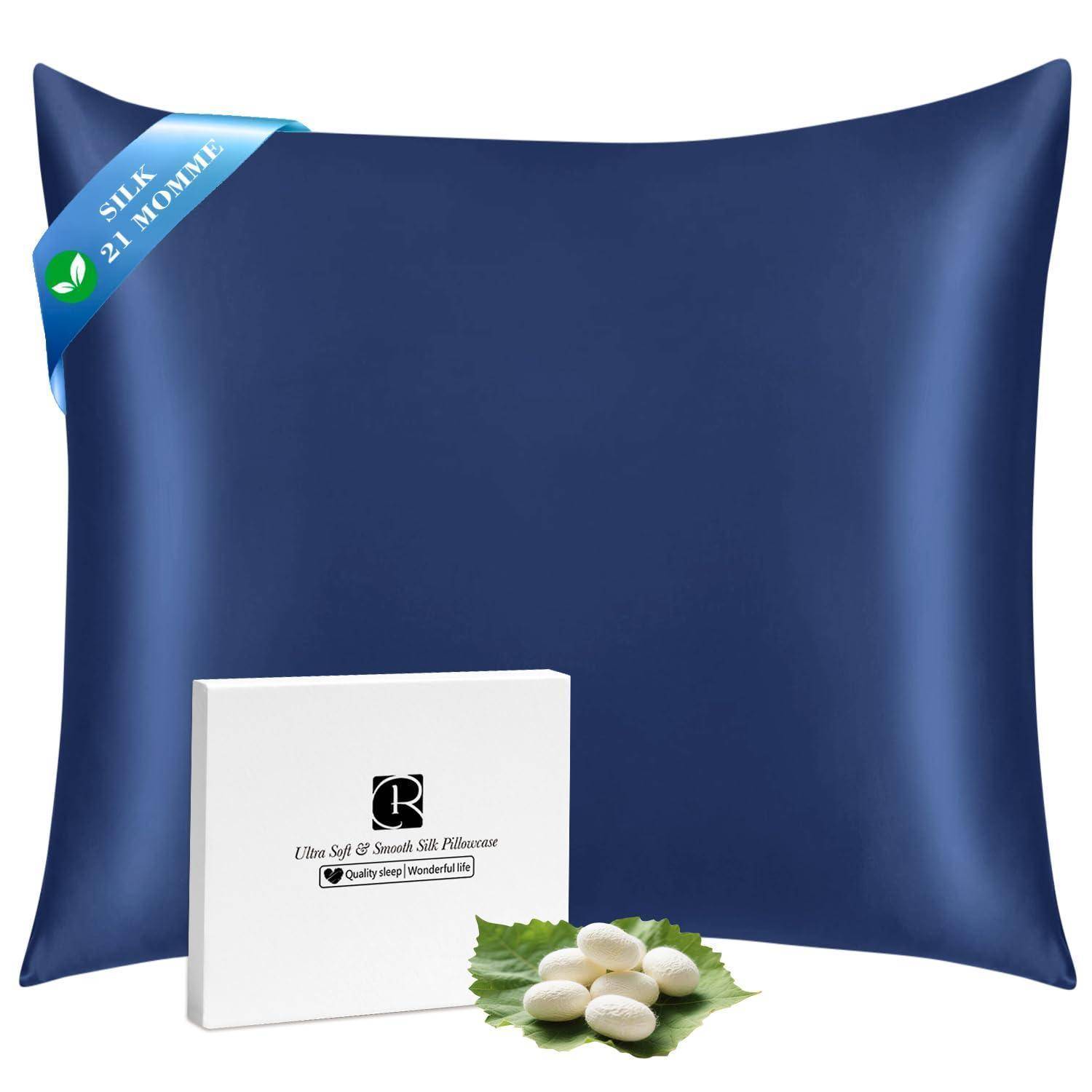 Ravmix Seidenkissenbezug 80x80 Maulbeerseide 21 Momme Marineblau