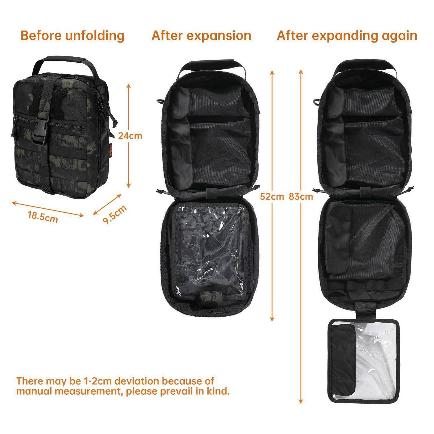 Reißbare IFAK Tasche Molle EMT Medizinische Tasche Tarnfarbe Schwarz