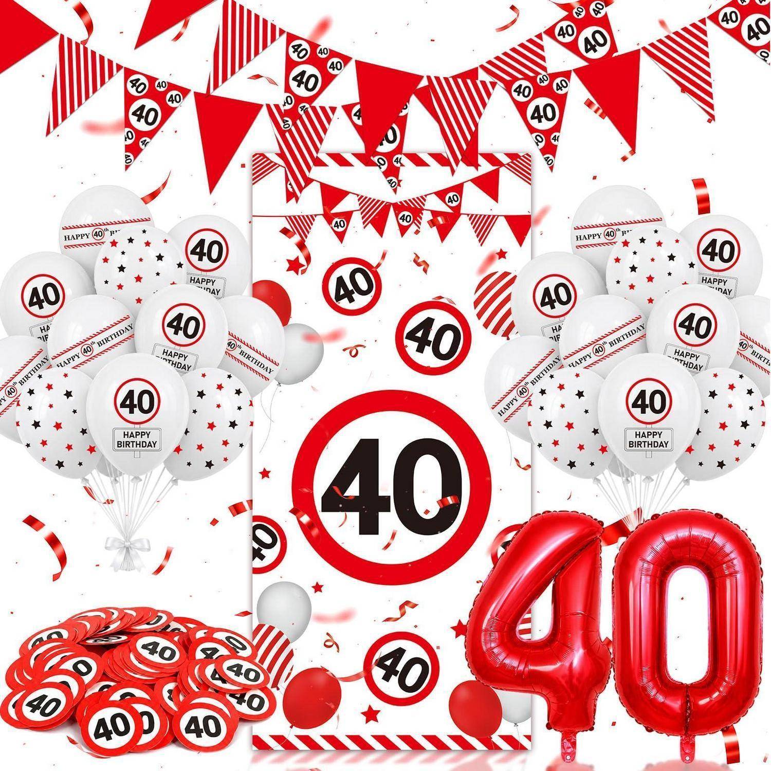 40. Geburtstag Deko Set Verkehrszeichen Design
