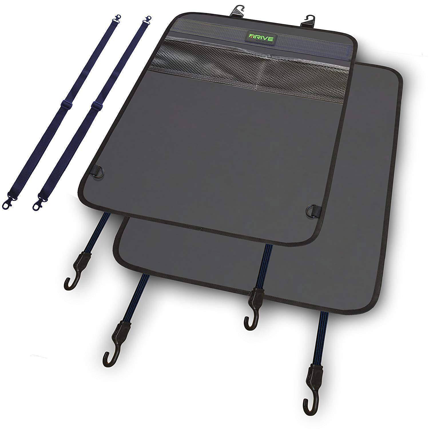 Rückenlehnenschutz 2er Pack Kunstleder 46x66cm mit Befestigungsgurten
