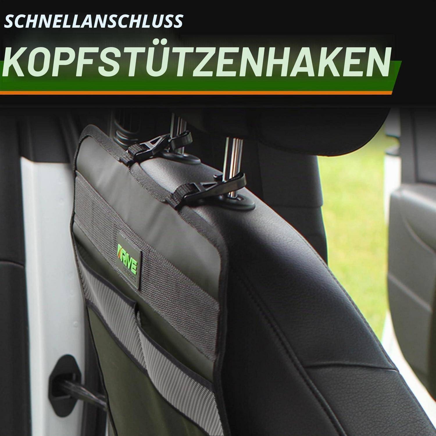Rückenlehnenschutz 2er Pack Kunstleder 46x66cm mit Befestigungsgurten