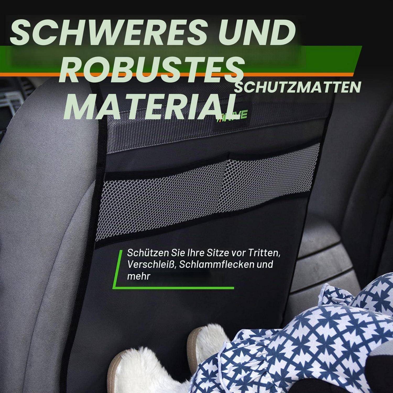 Rückenlehnenschutz 2er Pack Kunstleder 46x66cm mit Befestigungsgurten
