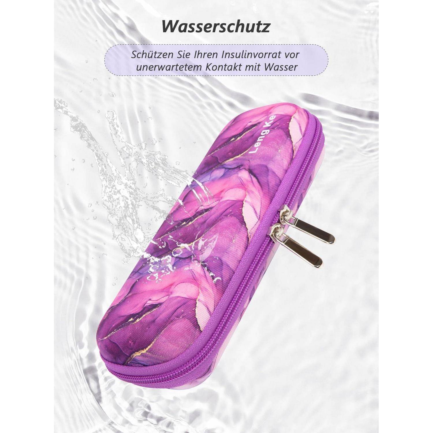 SUNMON Insulin Kühltasche mit 2 Kühlakkus Violett