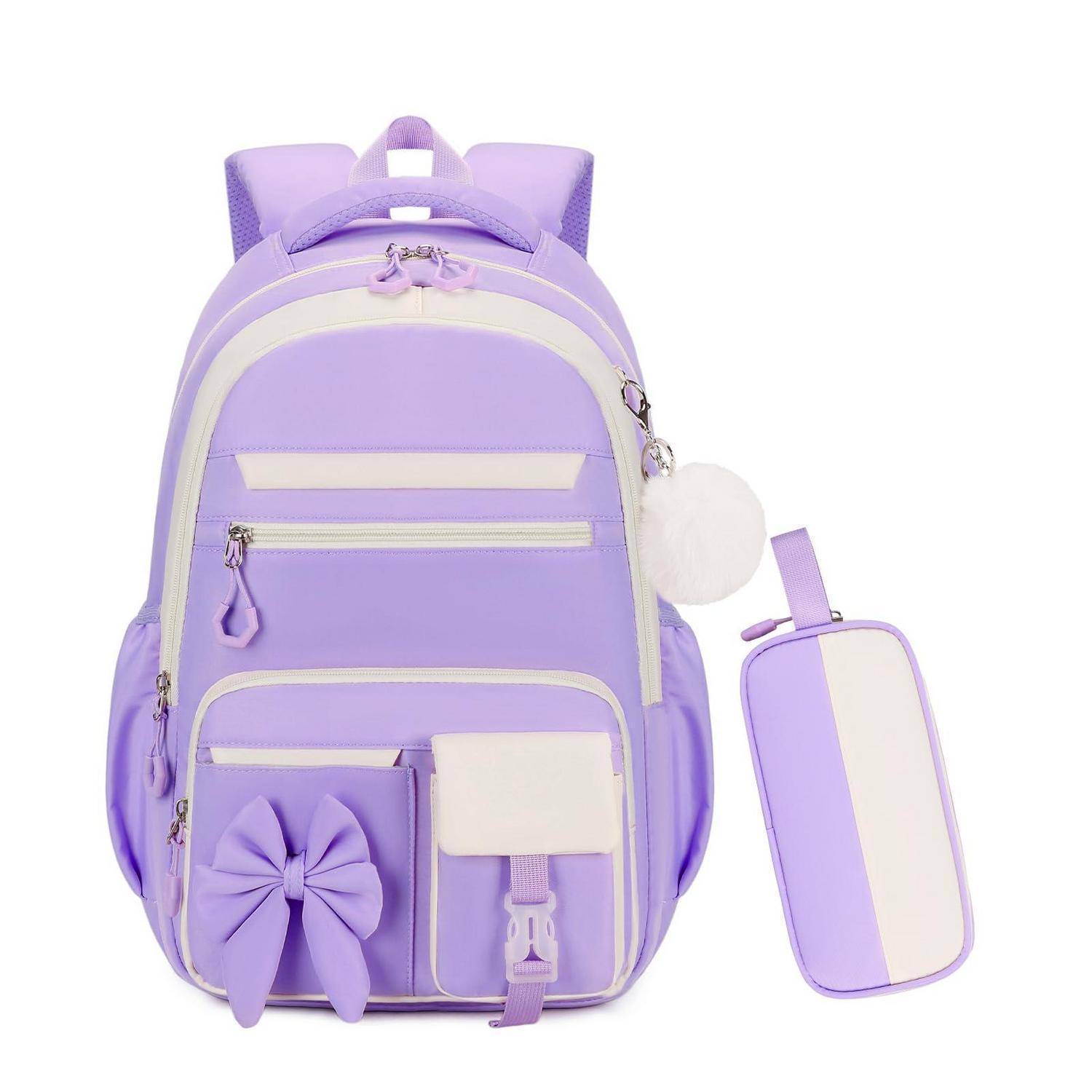 Schulrucksack Set Mädchen Lila mit Federmäppchen