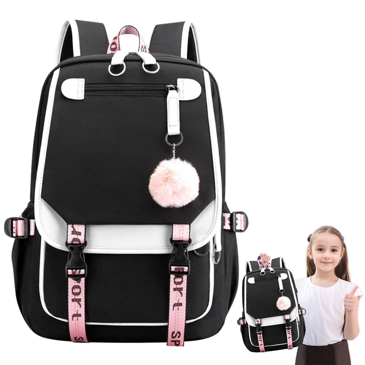 Schulrucksack Teenager 20L mit Anhänger, Mädchen Jungen, 6 Farben