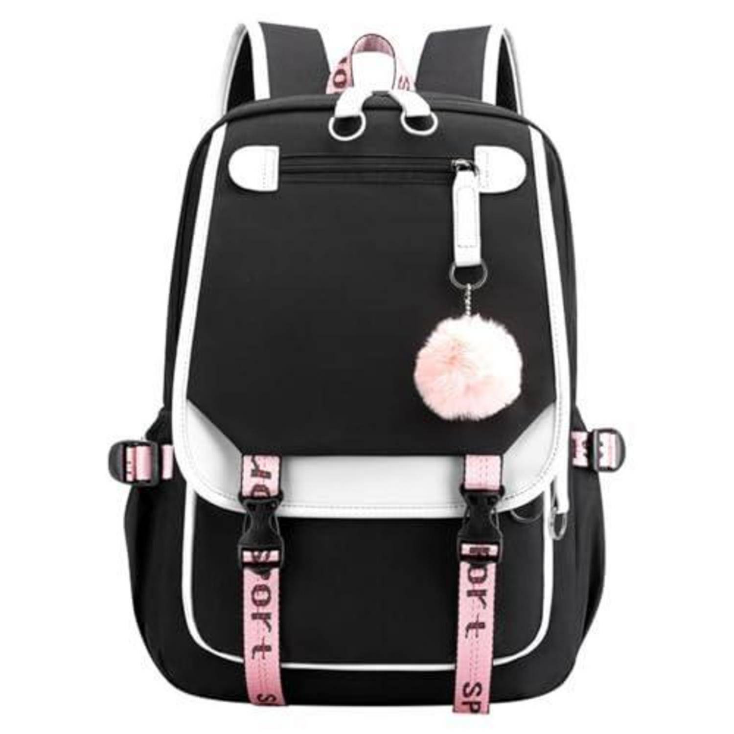 Schulrucksack Teenager 20L mit Anhänger, Mädchen Jungen, 6 Farben