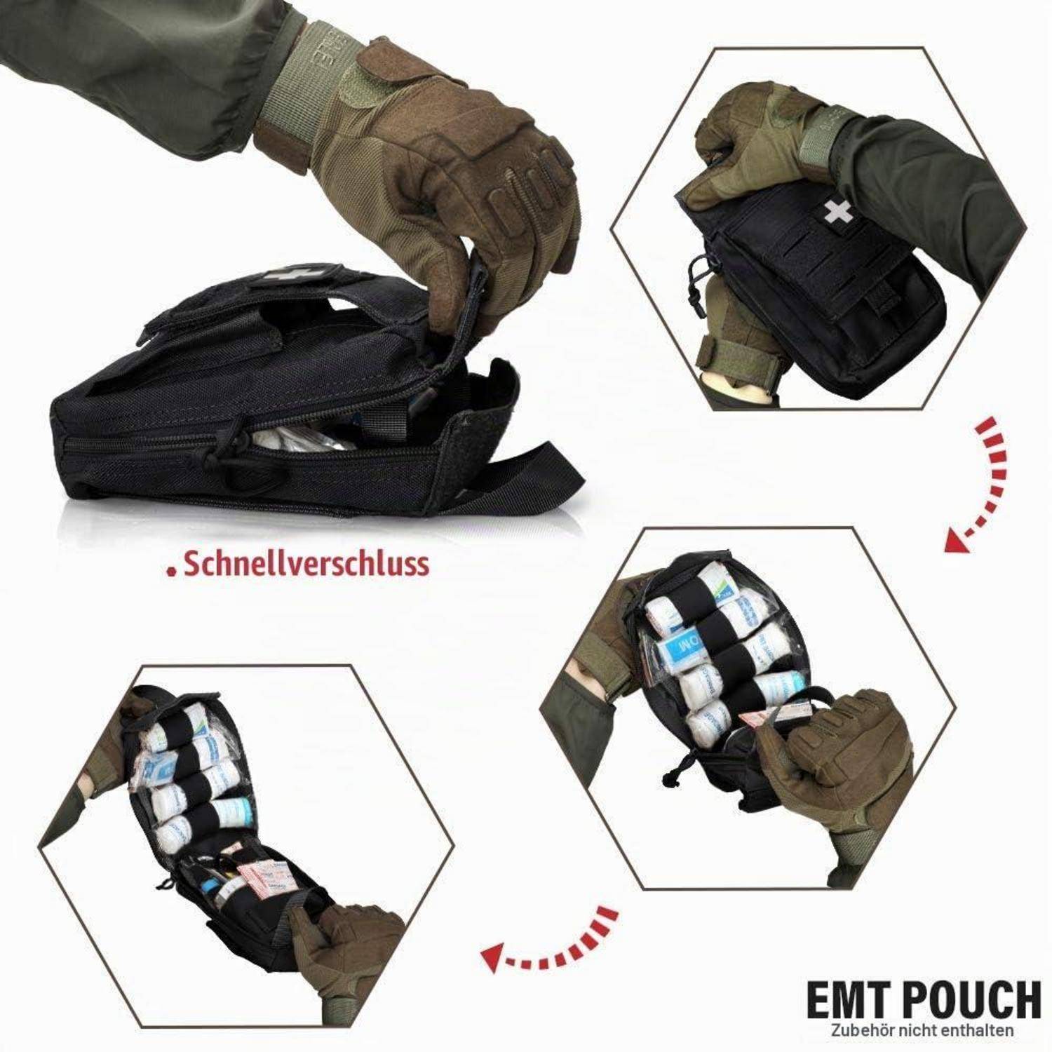 WYNEX Tactical Erste-Hilfe-Beutel Rip-Away MOLLE EMT-Tasche Schwarz