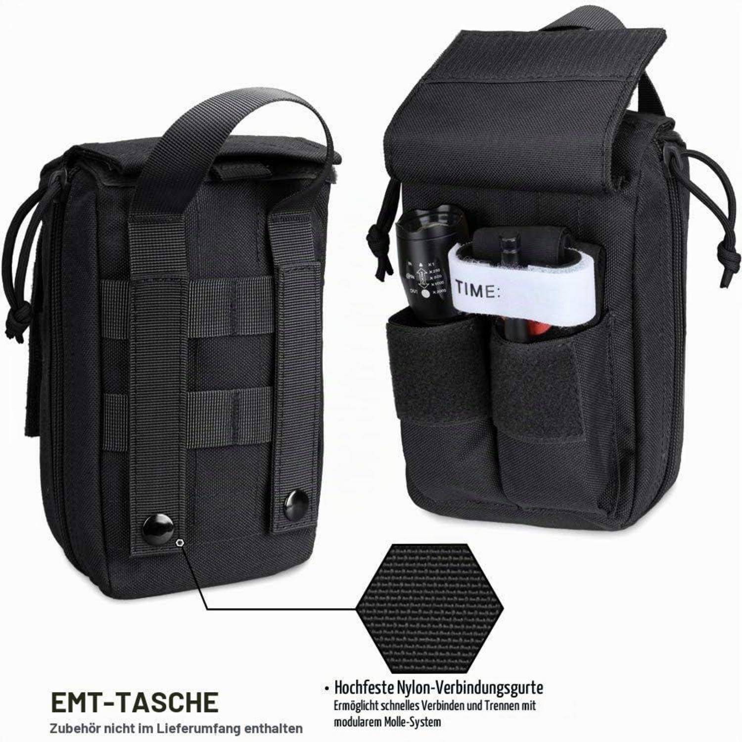 WYNEX Tactical Erste-Hilfe-Beutel Rip-Away MOLLE EMT-Tasche Schwarz