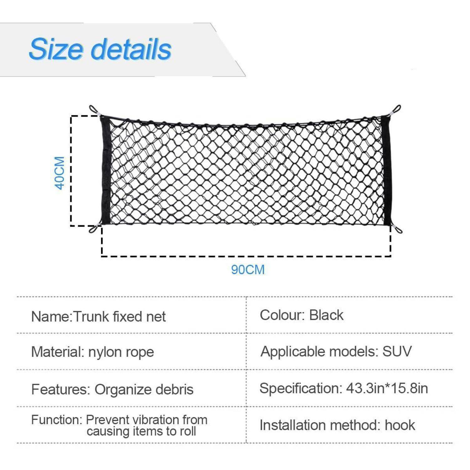 CGEAMDY Kofferraumnetz Nylon 90x40cm ausziehbar Universal für PKW SUV LKW