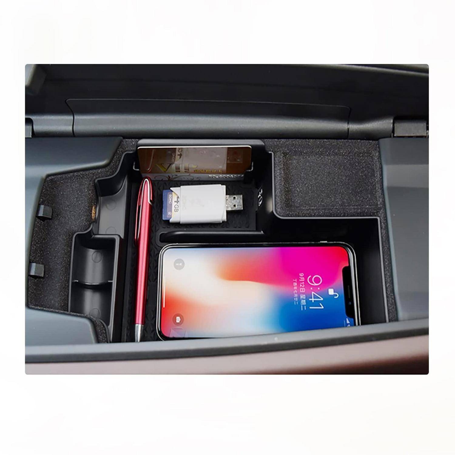 Aufbewahrungsbox Mittelkonsole für BMW 5er G30 G31 G38 2020-2023 Schwarz