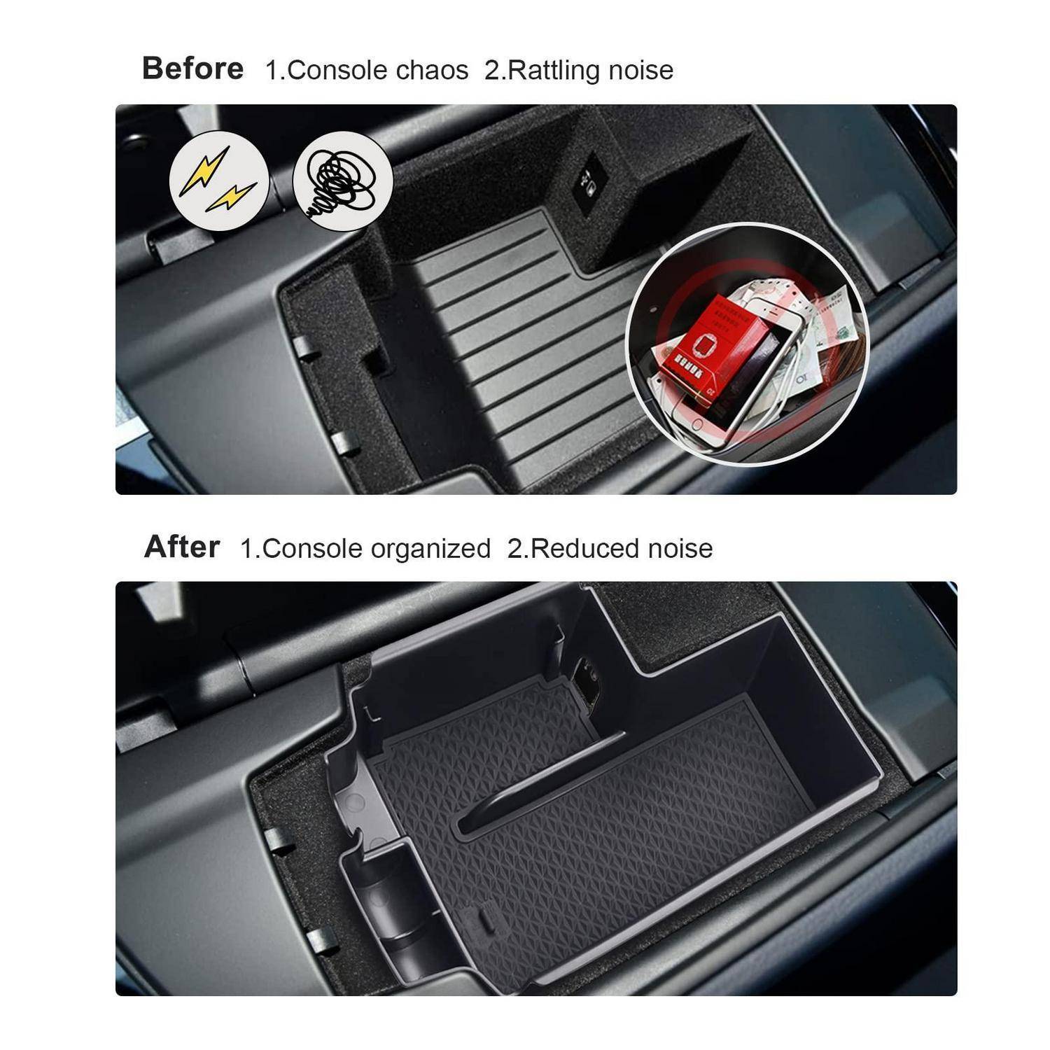 Aufbewahrungsbox Mittelkonsole für BMW 5er G30 G31 G38 2020-2023 Schwarz