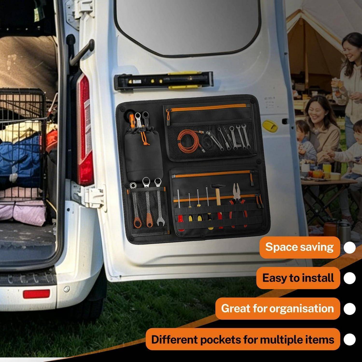Heckklappen Organizer Wohnmobil Universell Oxford Gewebe 66,4x61,4cm