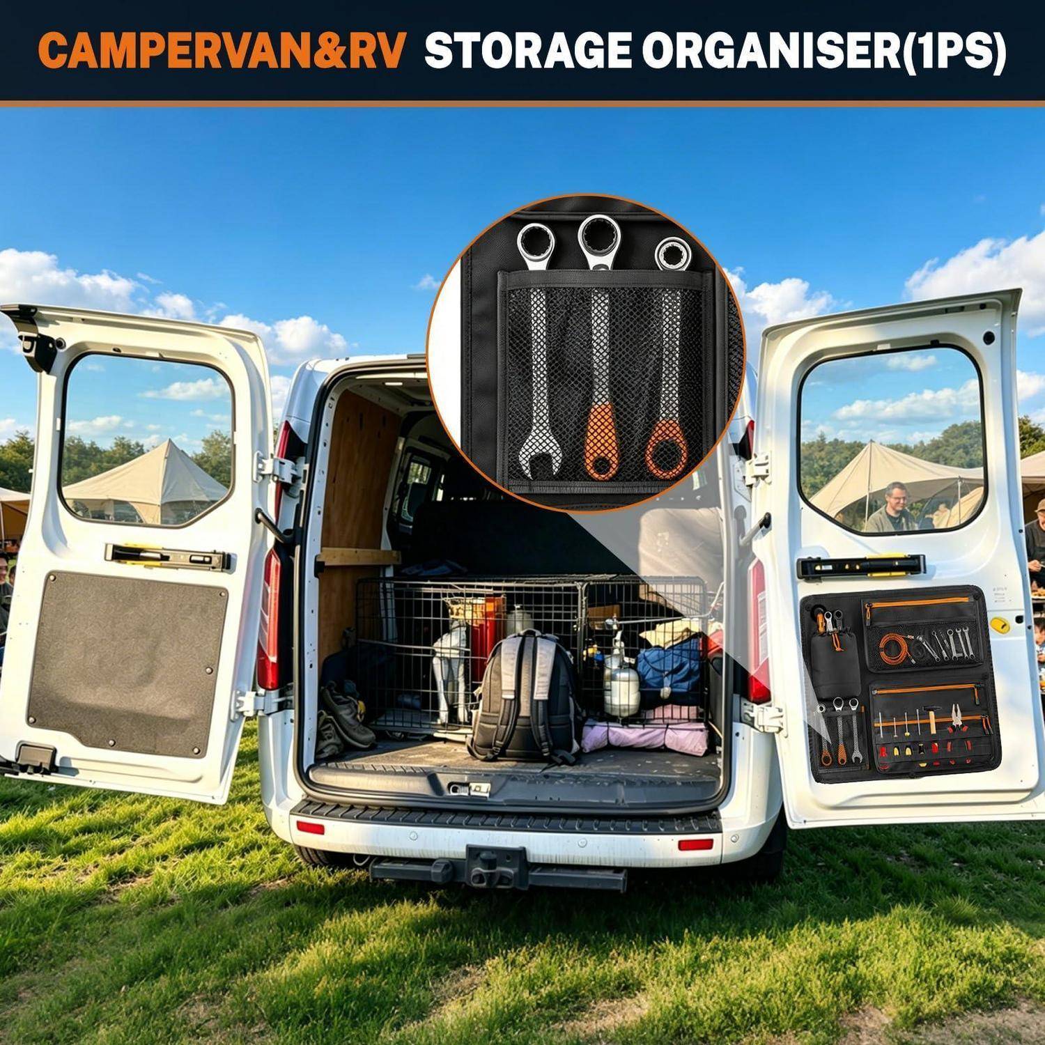 Heckklappen Organizer Wohnmobil Universell Oxford Gewebe 66,4x61,4cm