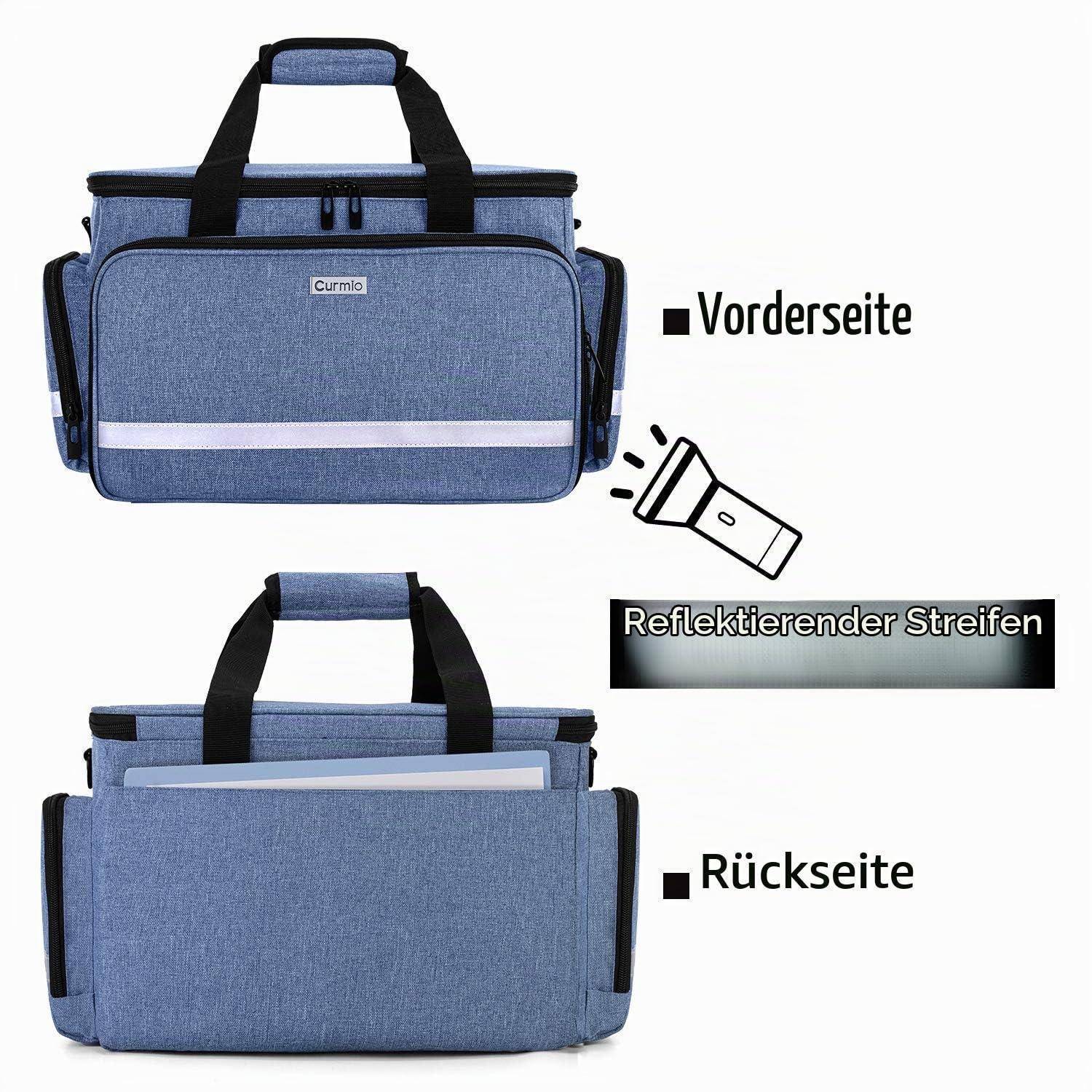 CURMIO Tragbare Medizintasche Blau, Wasserabweisend, mit Schultergurt