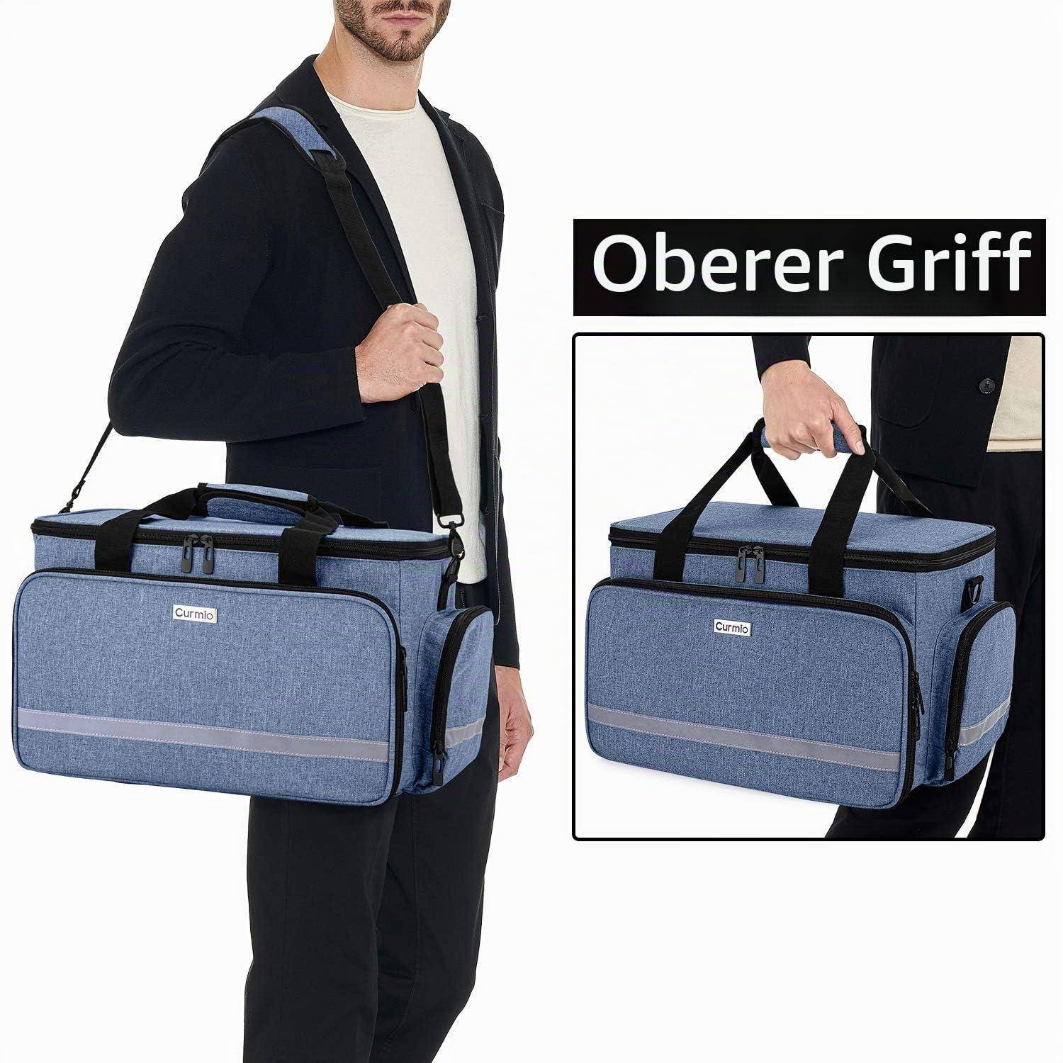 CURMIO Tragbare Medizintasche Blau, Wasserabweisend, mit Schultergurt