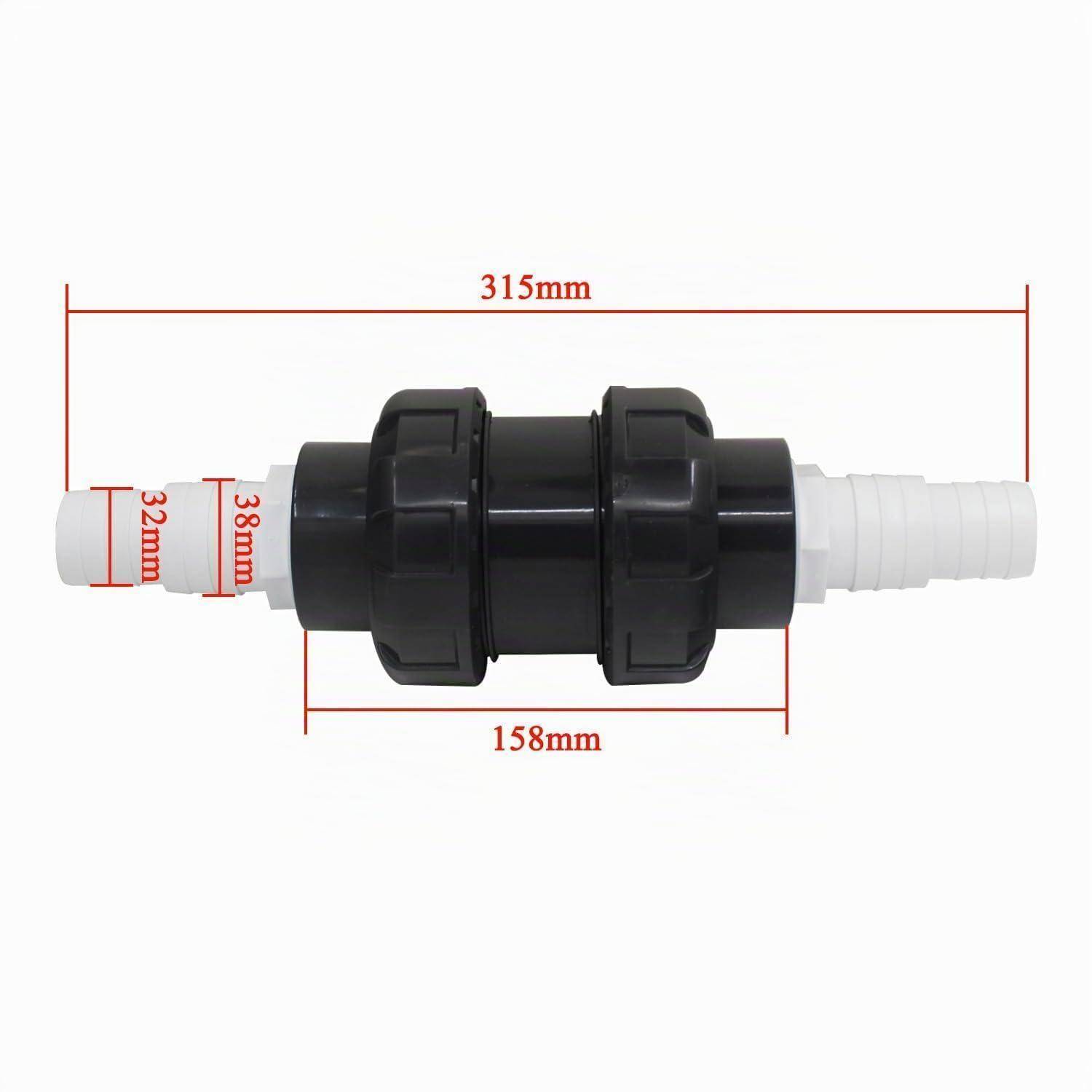 Rückschlagventil für Schlauch mit Schlauchtülle 32/38mm Kunststoff