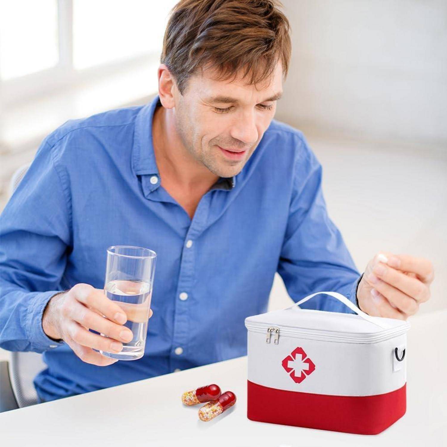 Medikamententasche groß, wasserdicht, mit Schultergurt