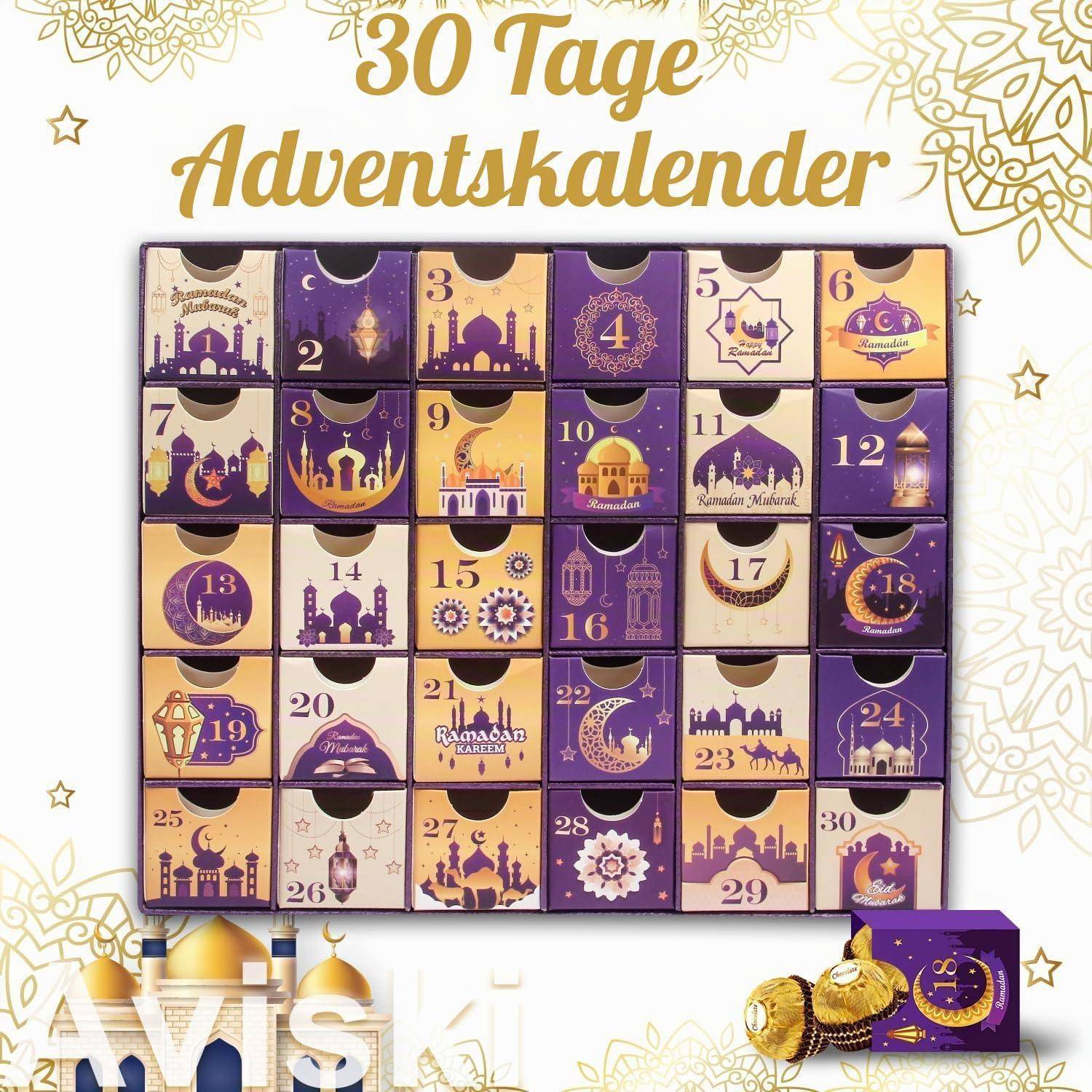 Ramadan Adventskalender 30 leere Boxen Lila