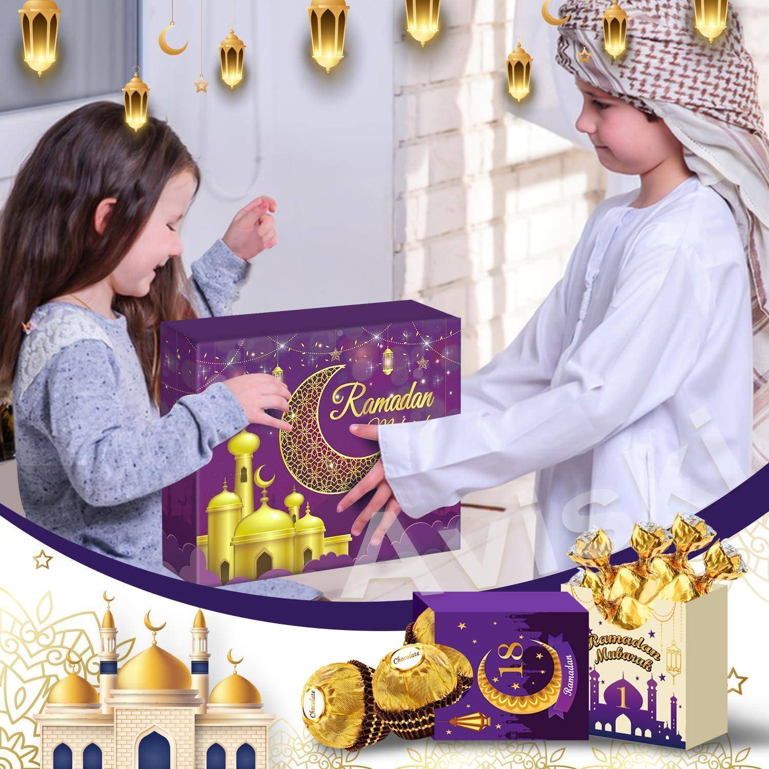 Ramadan Adventskalender 30 leere Boxen Lila