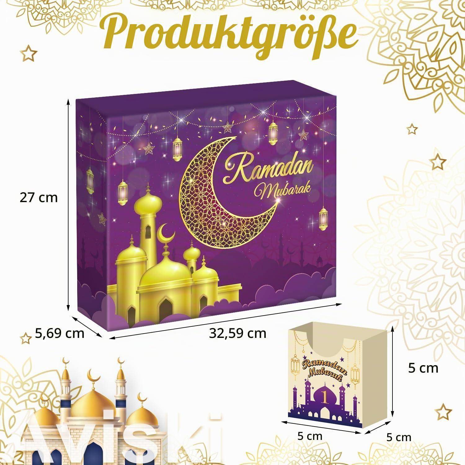 Ramadan Adventskalender 30 leere Boxen Lila