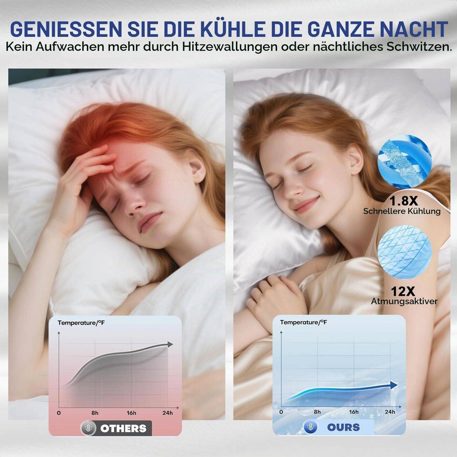 Seidenkissenbezug 21 Momme Maulbeerseide King Size 50x90cm Reinweiß