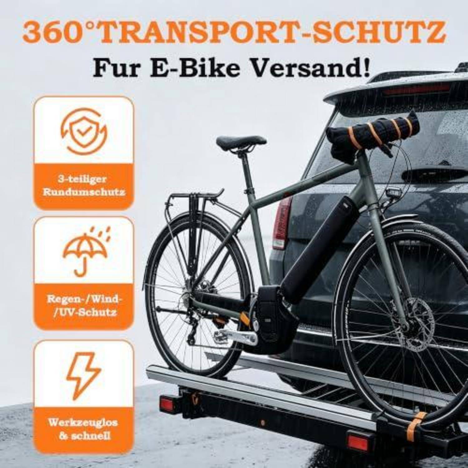 EBike Transportschutz Set 3-teilig Neopren für Motor, Akku, Lenker