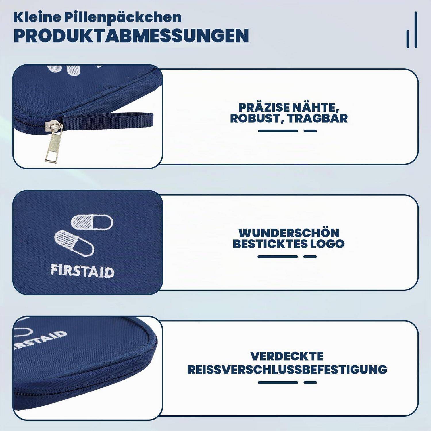 2er Set Medikamententasche Reiseapotheke wasserdicht Oxford Dunkelblau