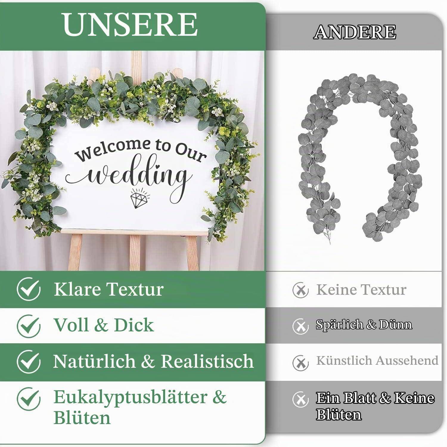 Nebeneinander-Vergleich von Hochzeitsgirlanden: 