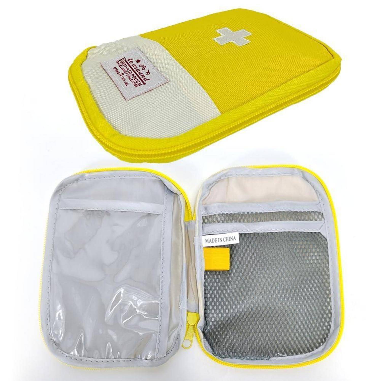 Erste Hilfe Tasche leer Gelb 12,5 x 17 cm Oxford Stoff