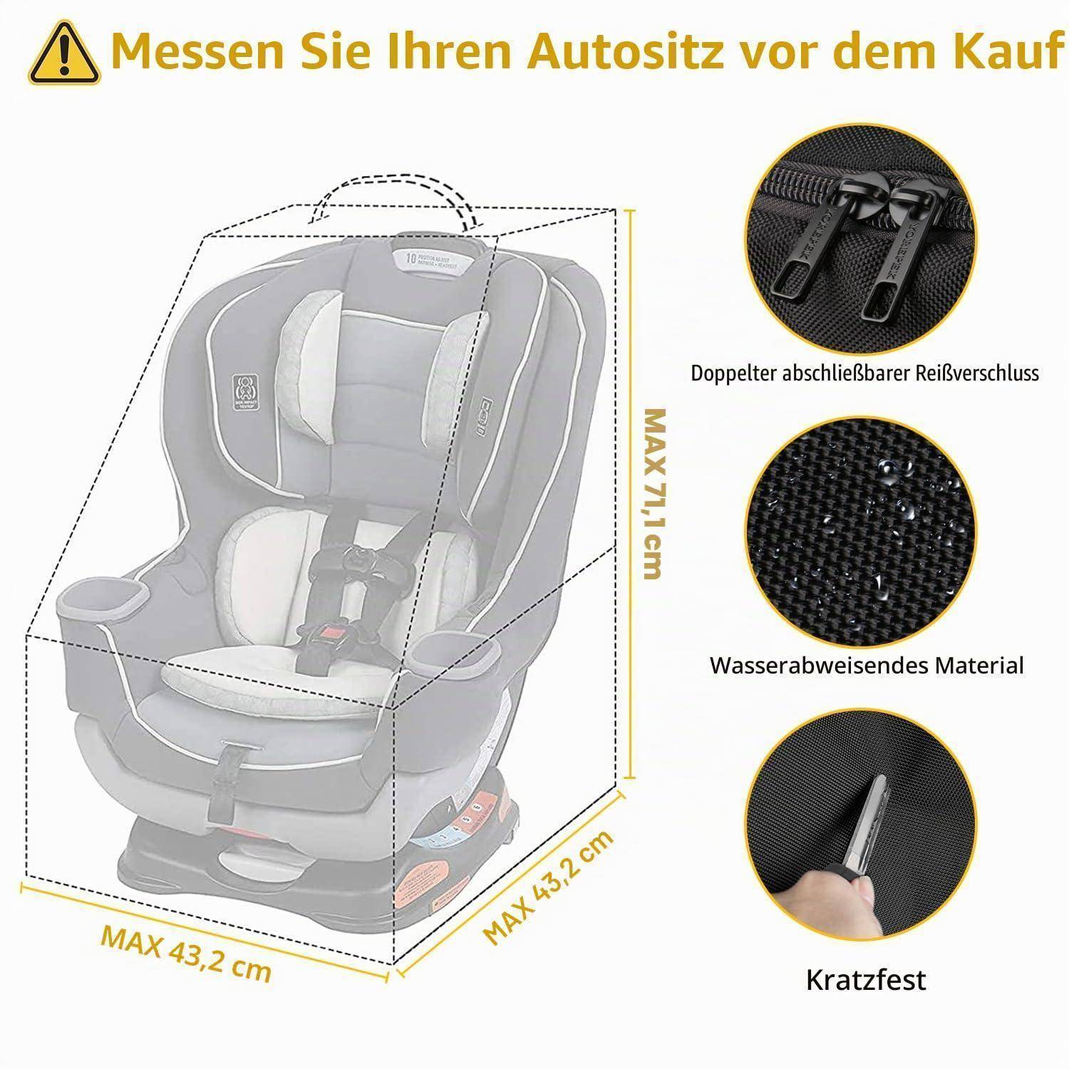 YOREPEK Autositz-Reisetasche Flugzeug Transporttasche 45x45x71cm