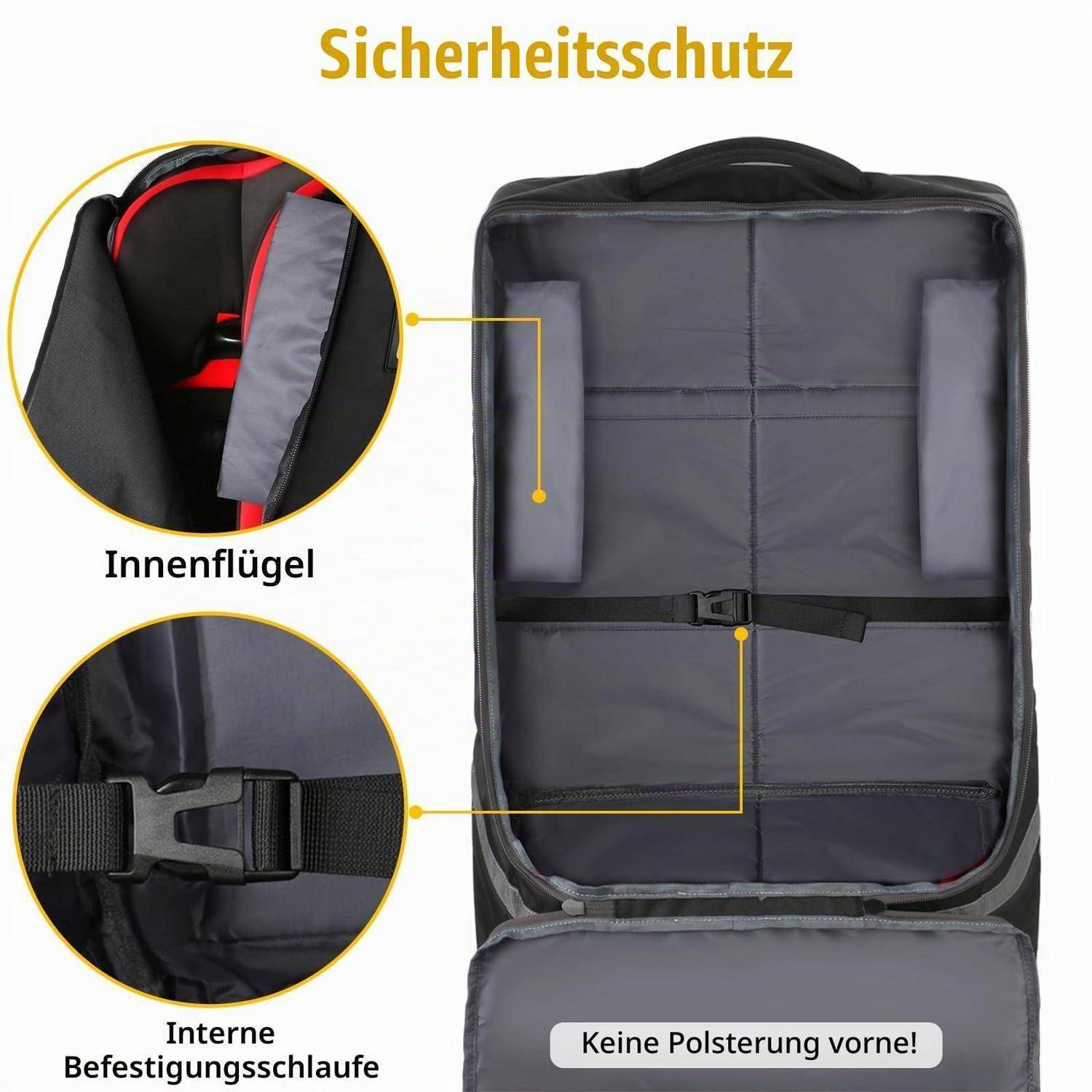 YOREPEK Autositz-Reisetasche Flugzeug Transporttasche 45x45x71cm