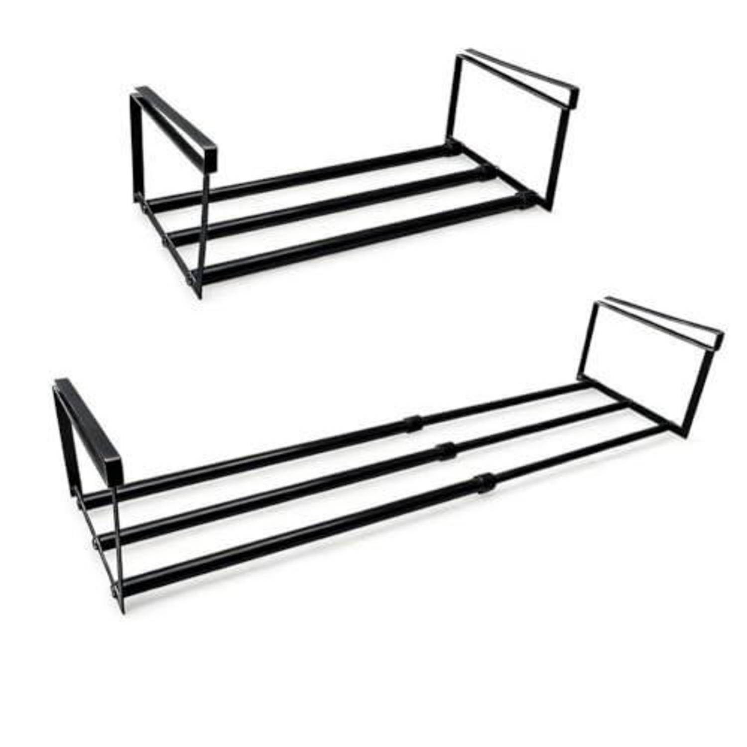 Schuhregal ausziehbar 40-70cm Schwarz Kohlenstoffstahl