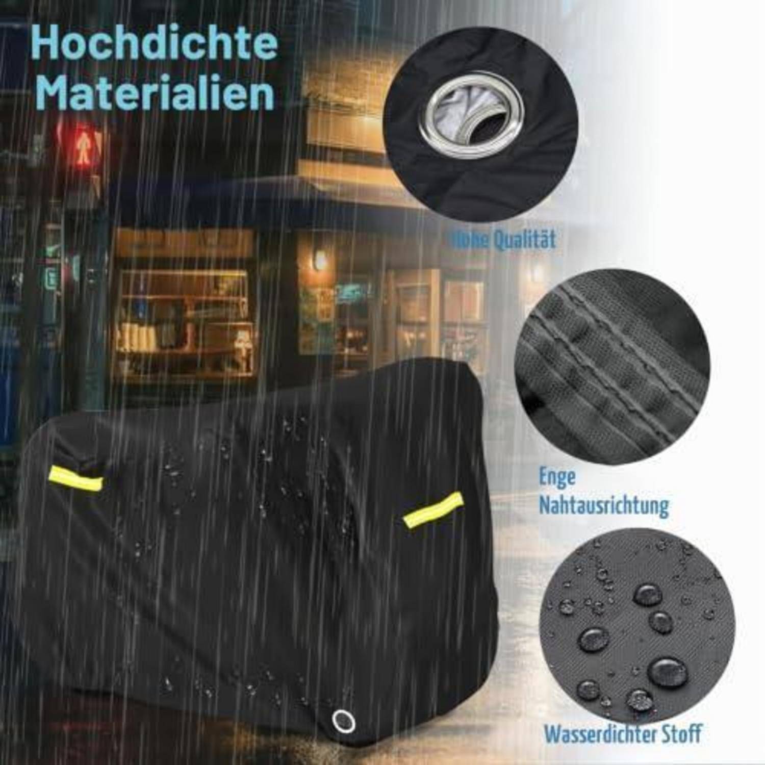 Fahrradabdeckung 420D Oxford wasserdicht für 2 Fahrräder schwarz