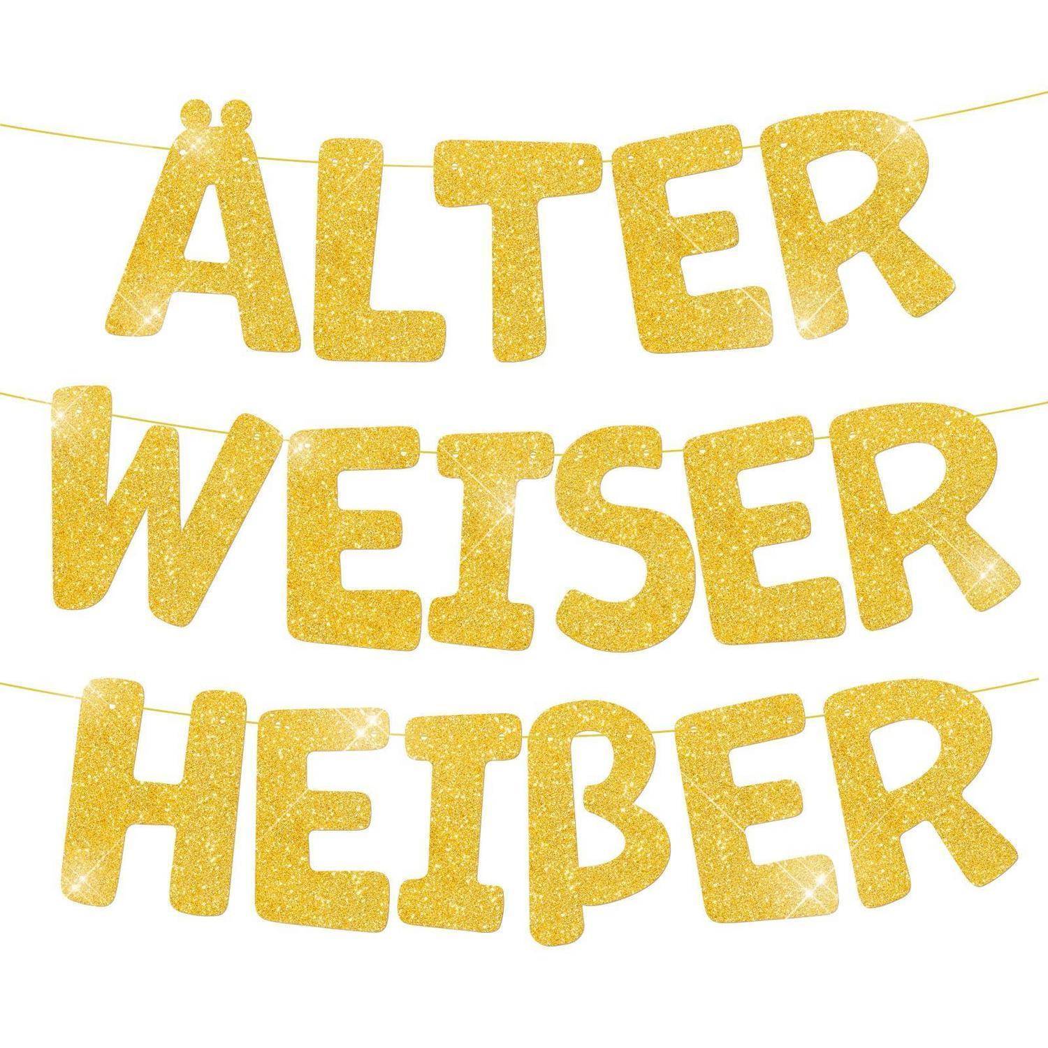 Goldfunkelndes Banner mit der Aufschrift 