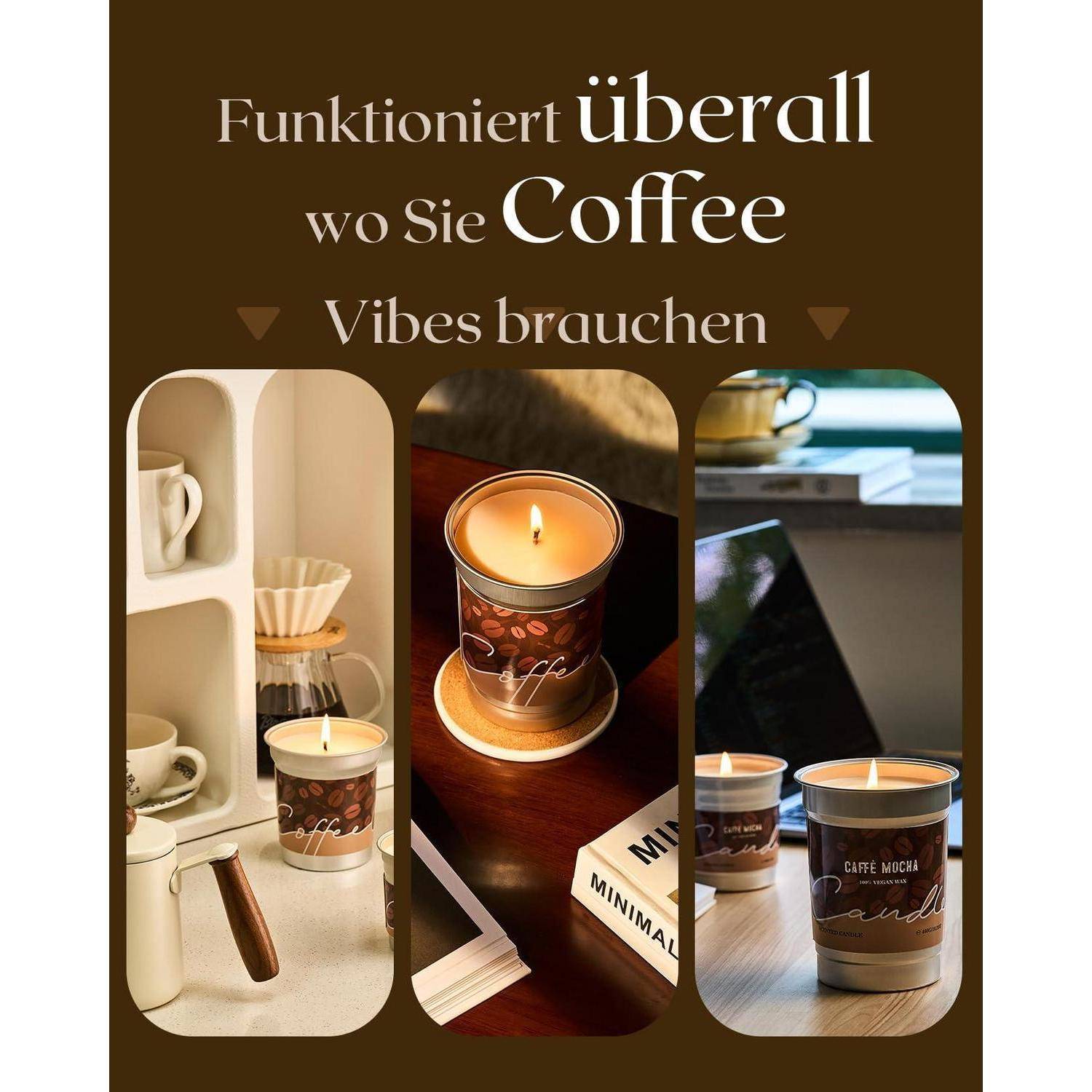 Duftkerze M&amp;SENSE Sea Salt Coffee 460g Sojawachs bis 99h Brenndauer