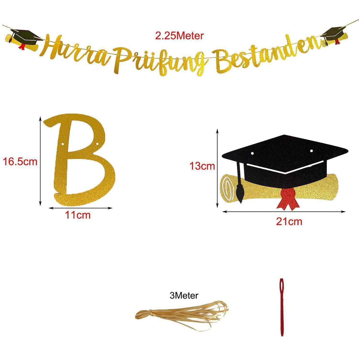 Abschlussfahnensatz mit goldener 