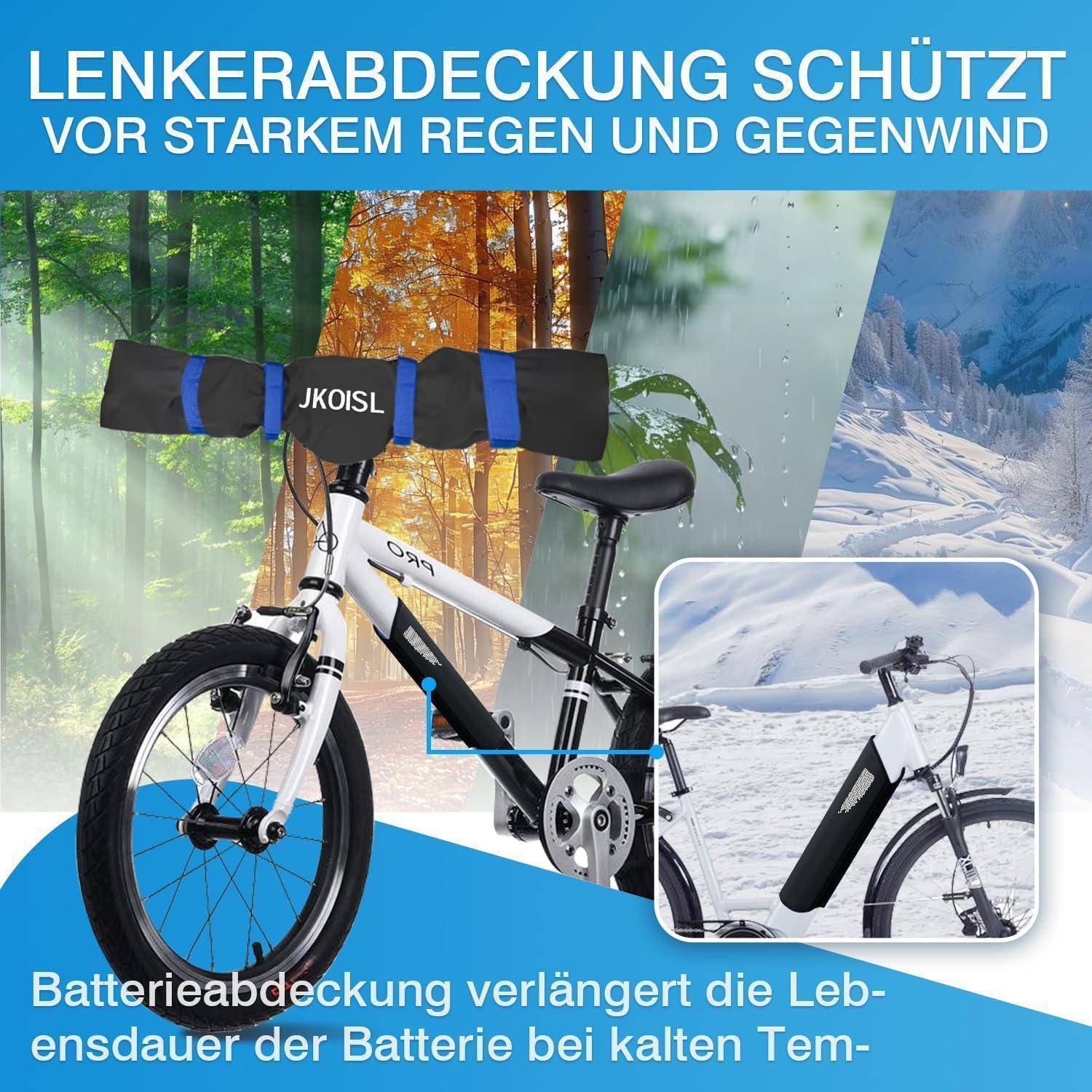 JKOISL E-Bike Lenker- und Akku-Schutzhülle Set Wasserdicht