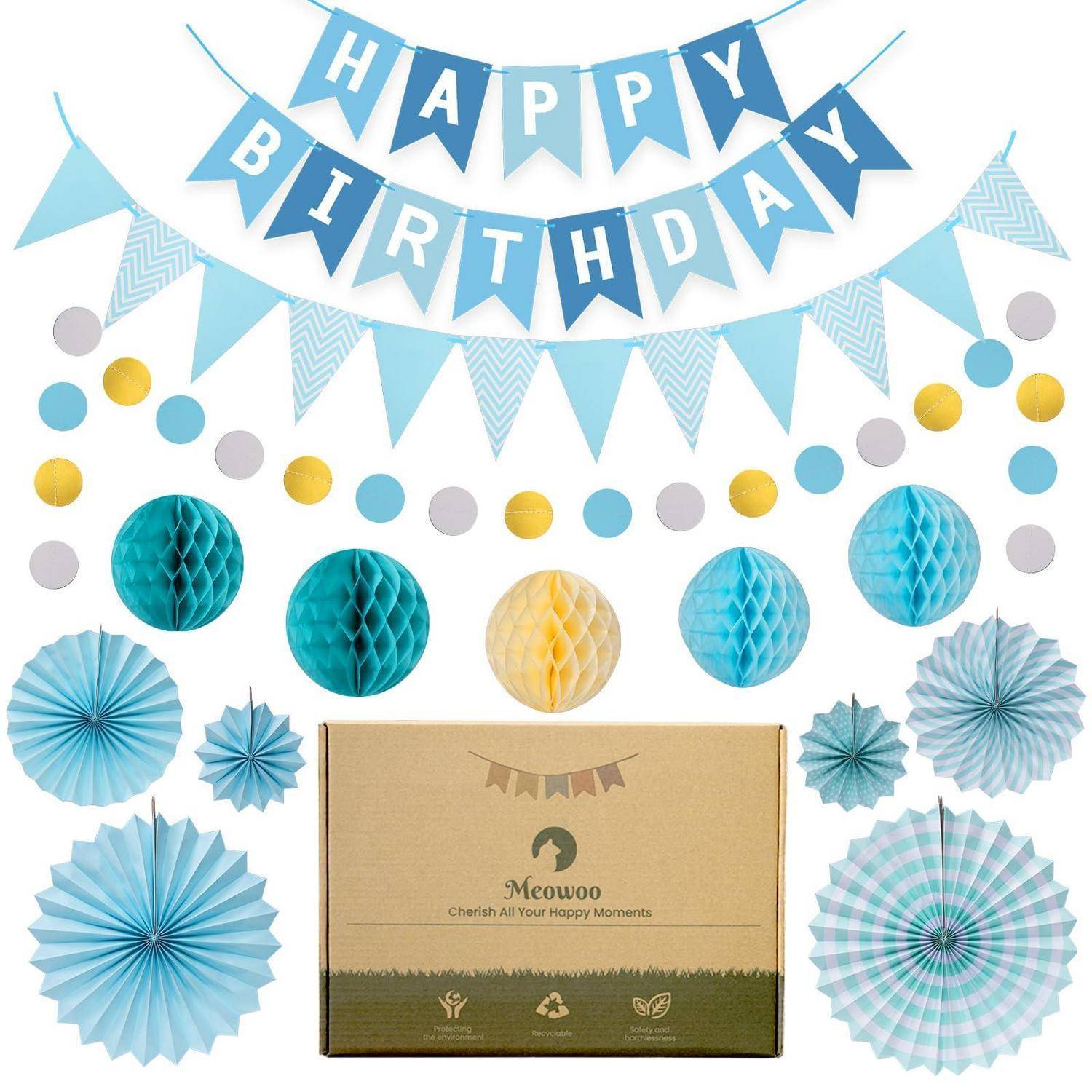Blaue „Happy Birthday