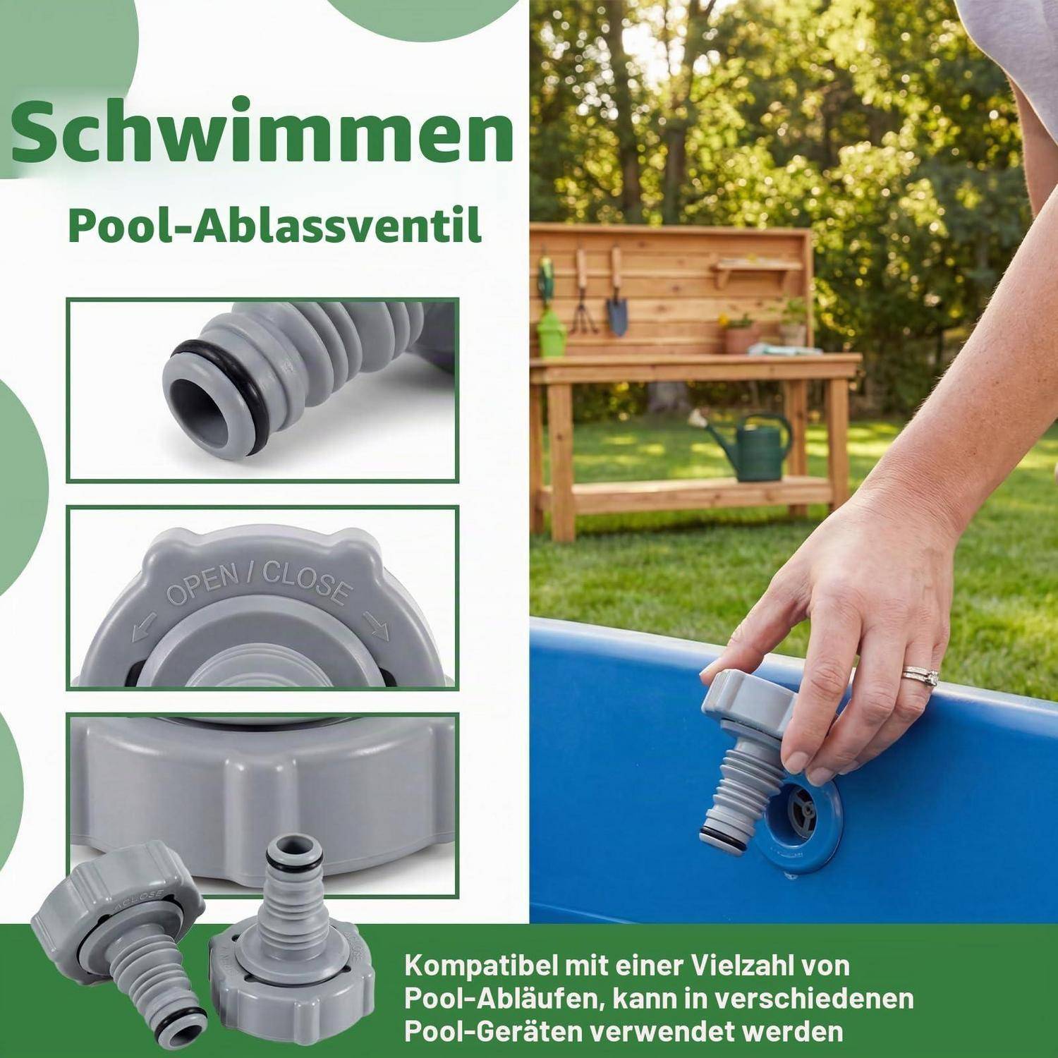 Pool Ablassventil Schlauchadapter 2er Set für P6H1419