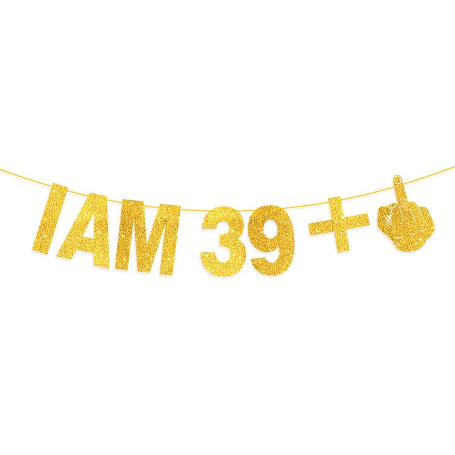 Golddrollisanter Banner mit der Aufschrift 