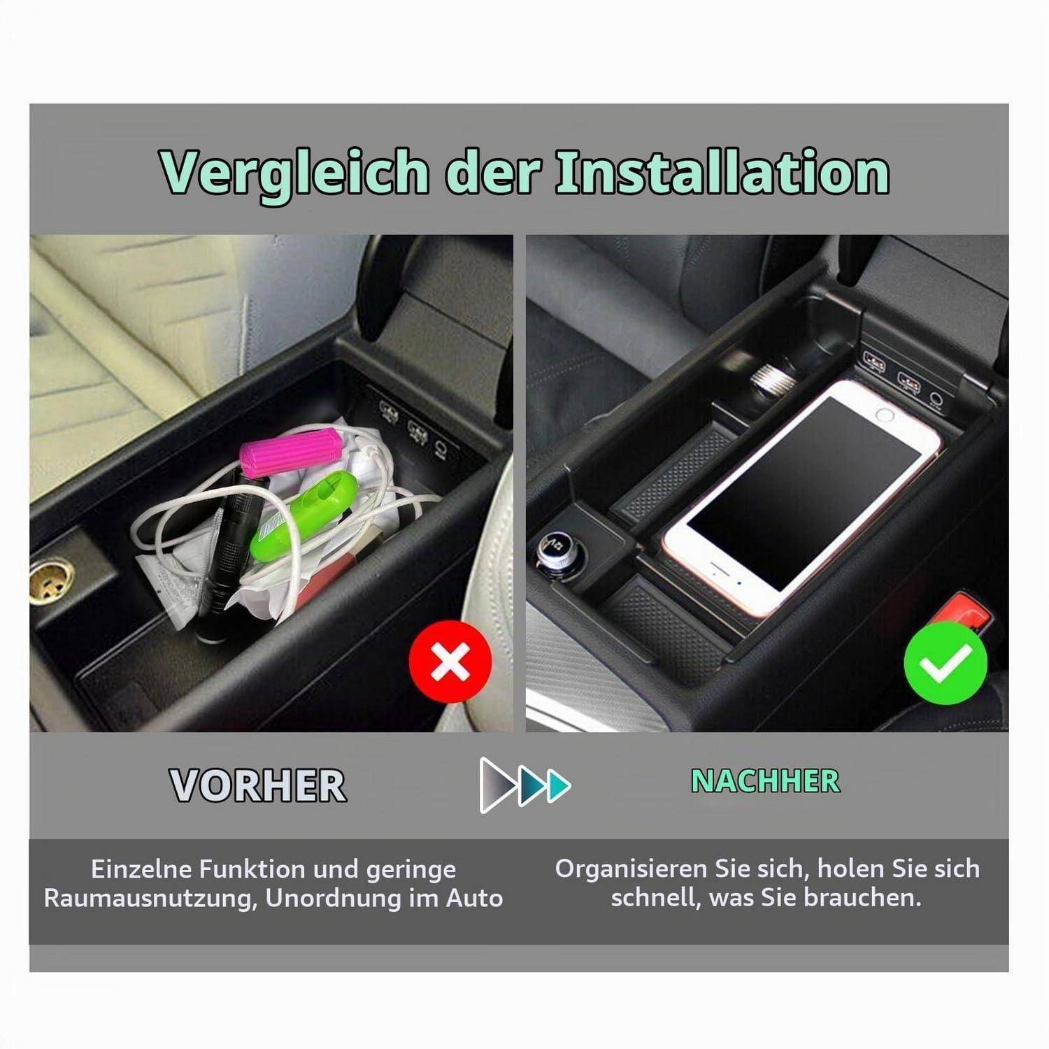 Mittelkonsolen-Organizer für Audi A4 B9 A5 F5 2017-2025