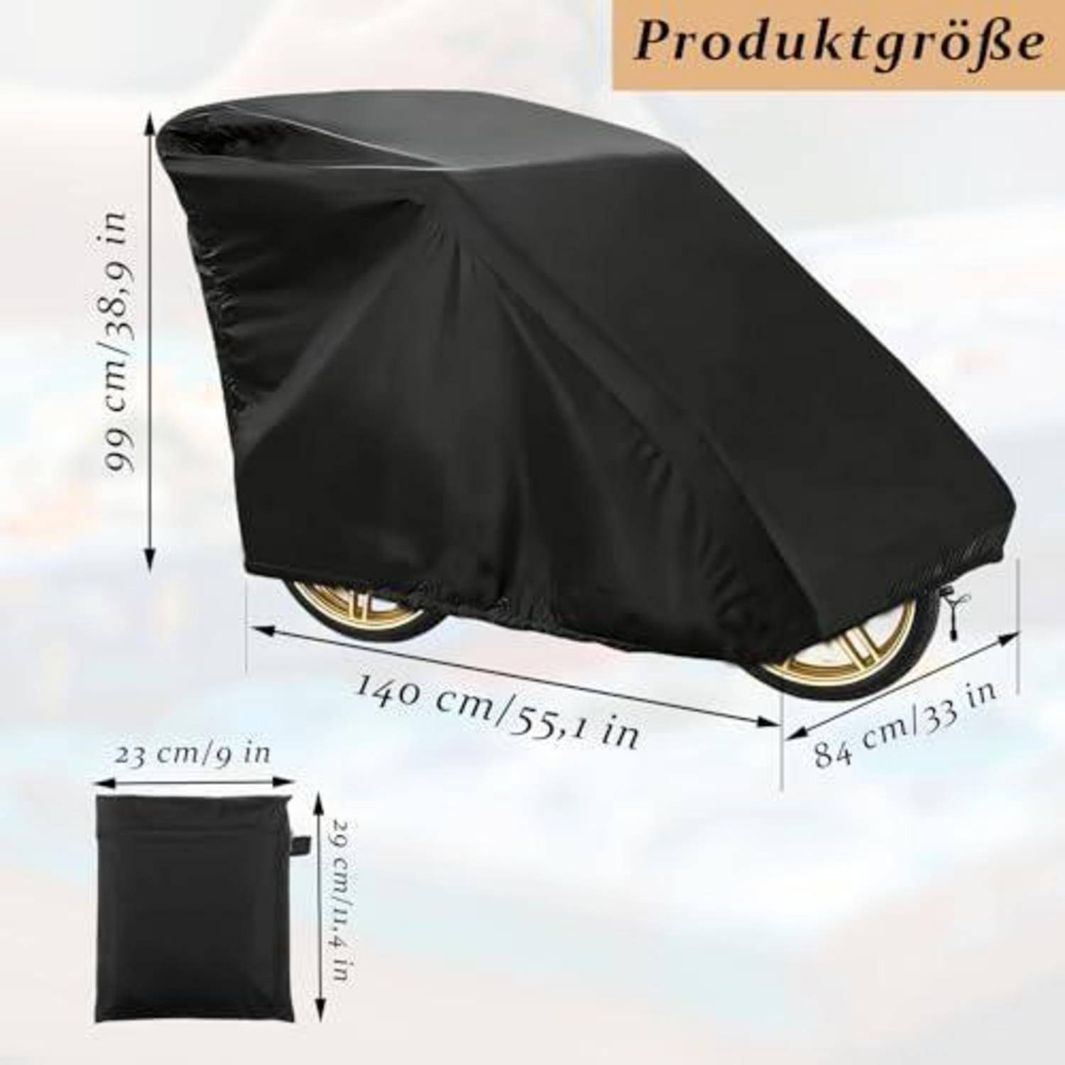 Faltgarage Fahrradanhänger 140x84x99cm Schwarz Oxford Wasserdicht