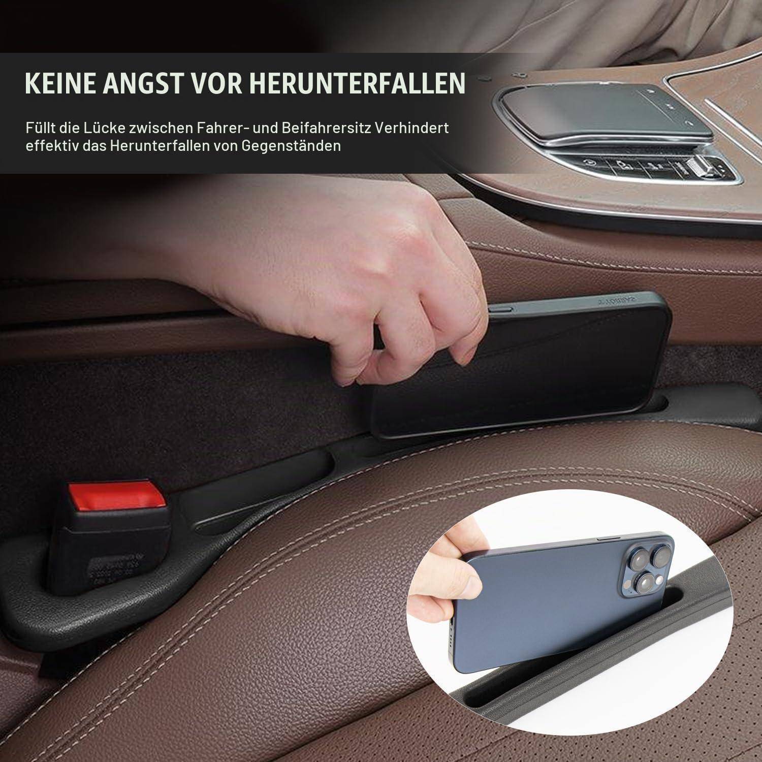 Autositz Lückenfüller Organizer 2 Stück Schwarz Universal