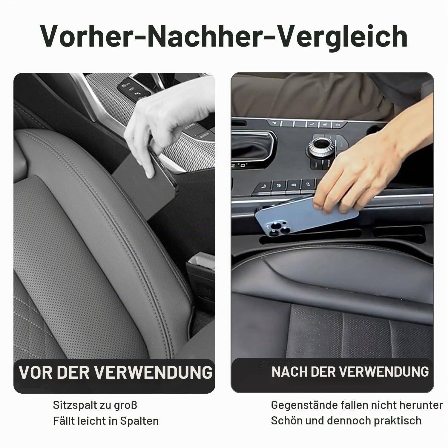 Autositz Lückenfüller Organizer 2 Stück Schwarz Universal