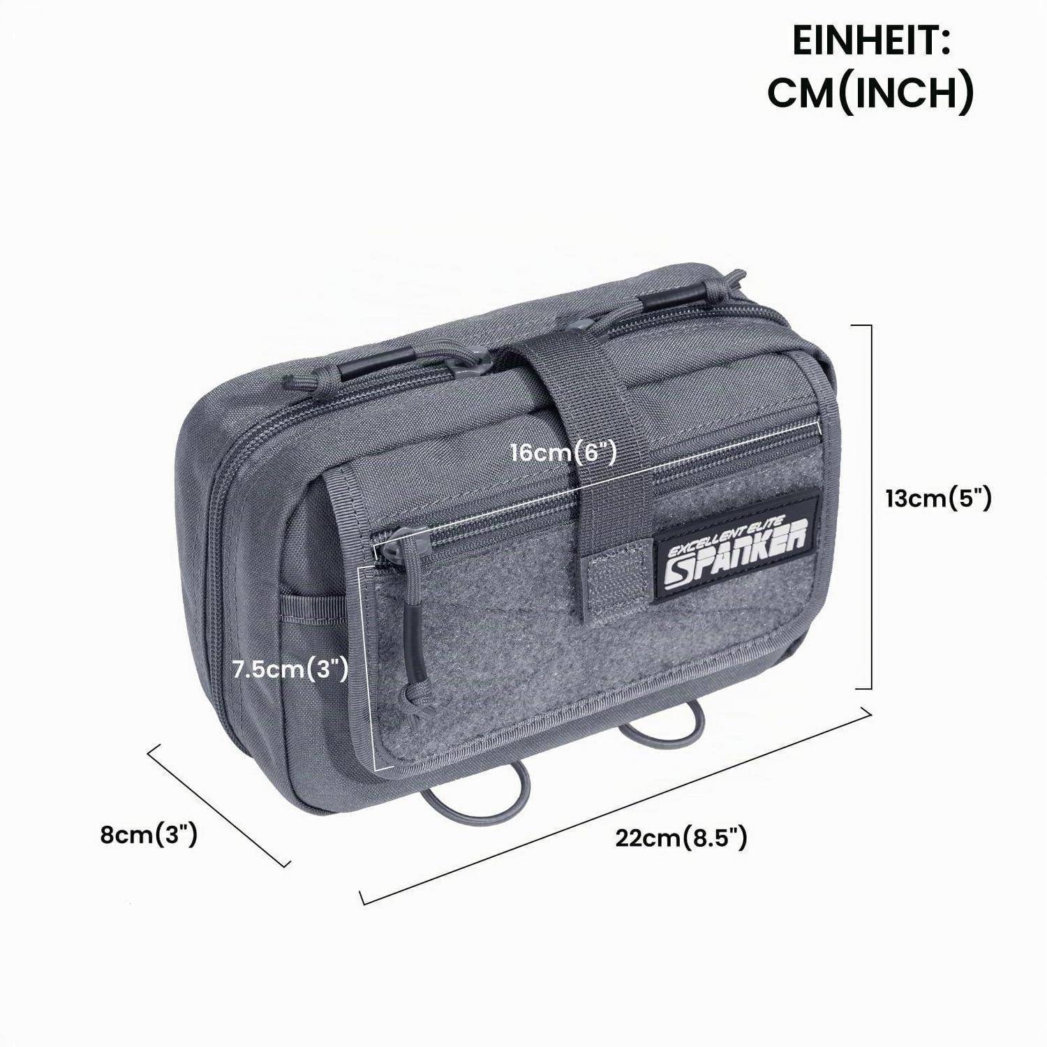EXCELLENT ELITE SPANKER IFAK Tasche Molle Pouch Grau 500D Cordura YKK Reißverschluss