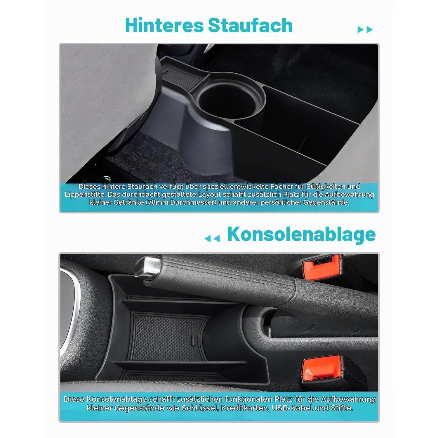 Mittelkonsolen Organizer 2-teilig für VW UP GTI/Seat Mii/Citigo 2013-2023
