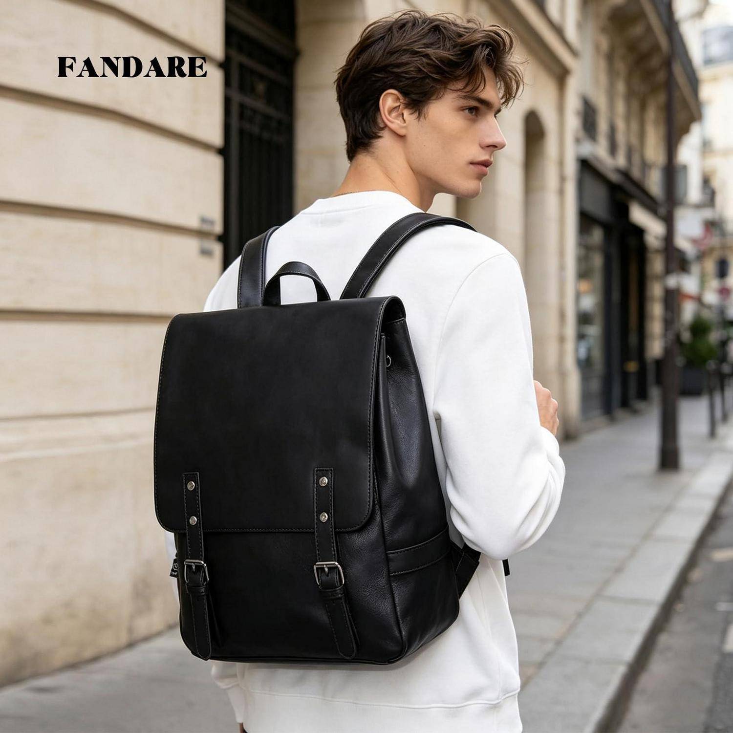 FANDARE Rucksack wasserdicht für 12.9 Zoll Laptop Schwarz